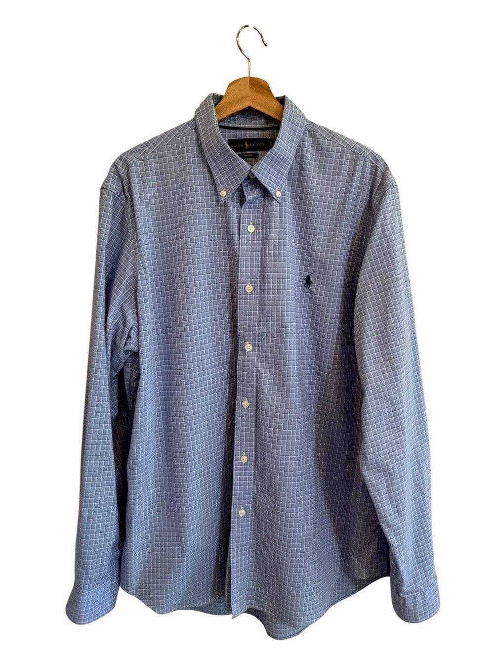 Ralph Lauren Bellagio Hotel Casino Button Down Shirt Size XL Micro Check Preppy